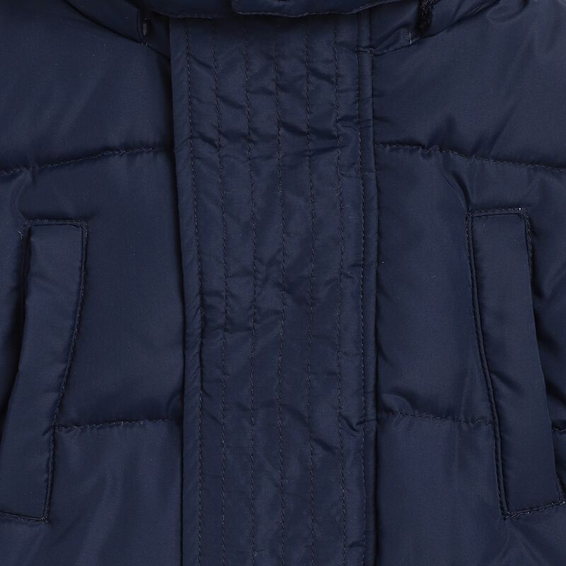 Boys Dark Blue Coat With Detachable Hood image number null